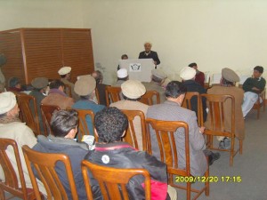 Miftahuddin, ACO Chitral is delivering a speech