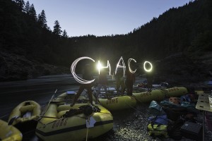 A group of rafters enjoy off river activities while on the Rogue River, OR