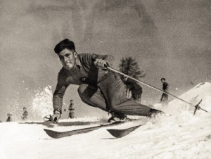 ENGADIN St. Moritz: Skifahren in Pontresina, 1946