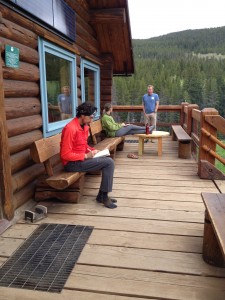 Being out of cell range at the hut meant that travel writers had to take notes the old-fashioned way: pen and paper. 
