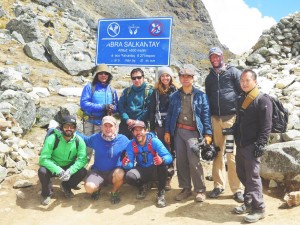 Arrival at Mt Salkantay peak with GLP crew
